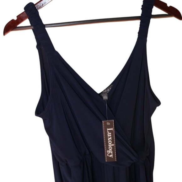SALE LUXOLOGY Blue Pantsuit Jumper Romper 1 Piece Size L NWT's COMFY CLASSY CUTE - Picture 14 of 16